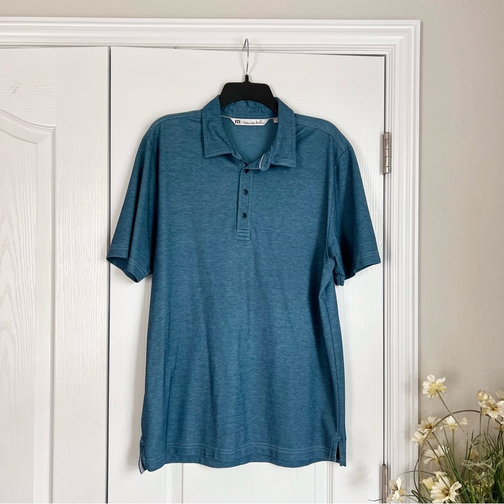 Travis Mathew Muted Blue Polo Shirt